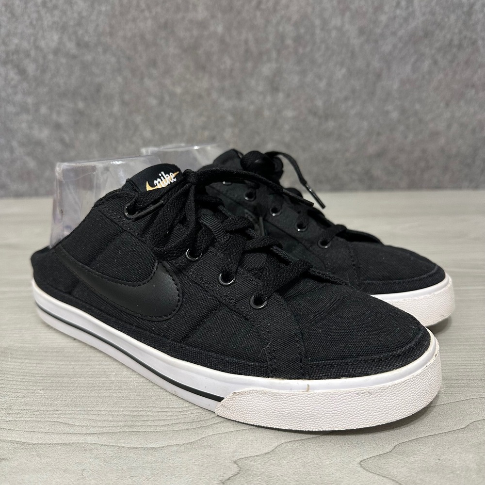 Nike Women’s Black Canvas Lace-Up Slip-On Sneakers